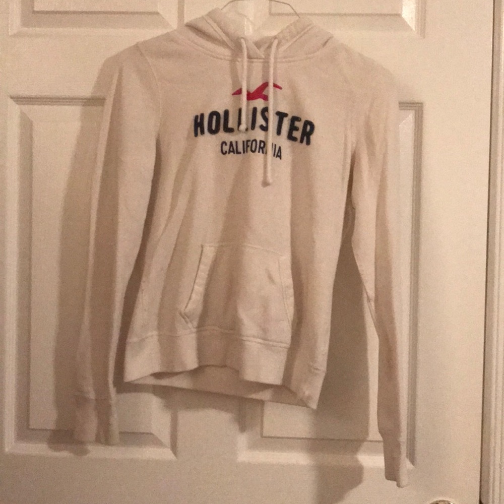 Hollister white hoodie